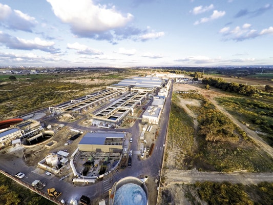 an aerial view of the sorek israel desalination plant