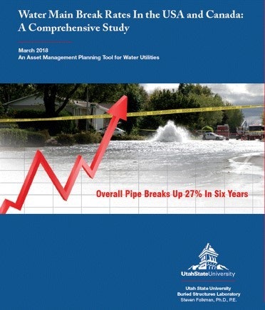 Utah State University’s Buried Structures Laboratory released a 2018 study on water main breaks in the U.S. and Canada.