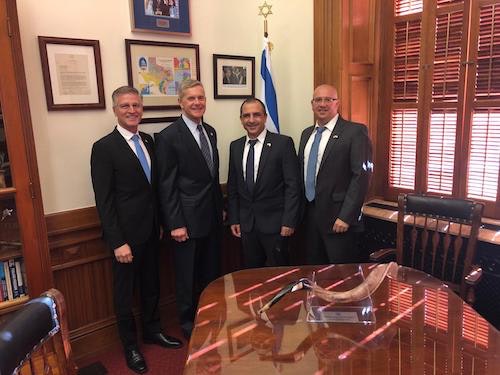 Left to right: James Perry (VP of Business Development, Utilis), Texas State Representative Phil King, Elly Perets (CEO, Utilis), and Gadi Kovarsky (Director National Accounts, Utilis).