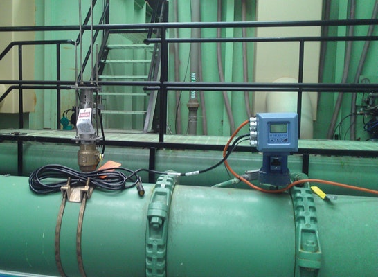 The FPI Mag flowmeter installed in the water treatment plant